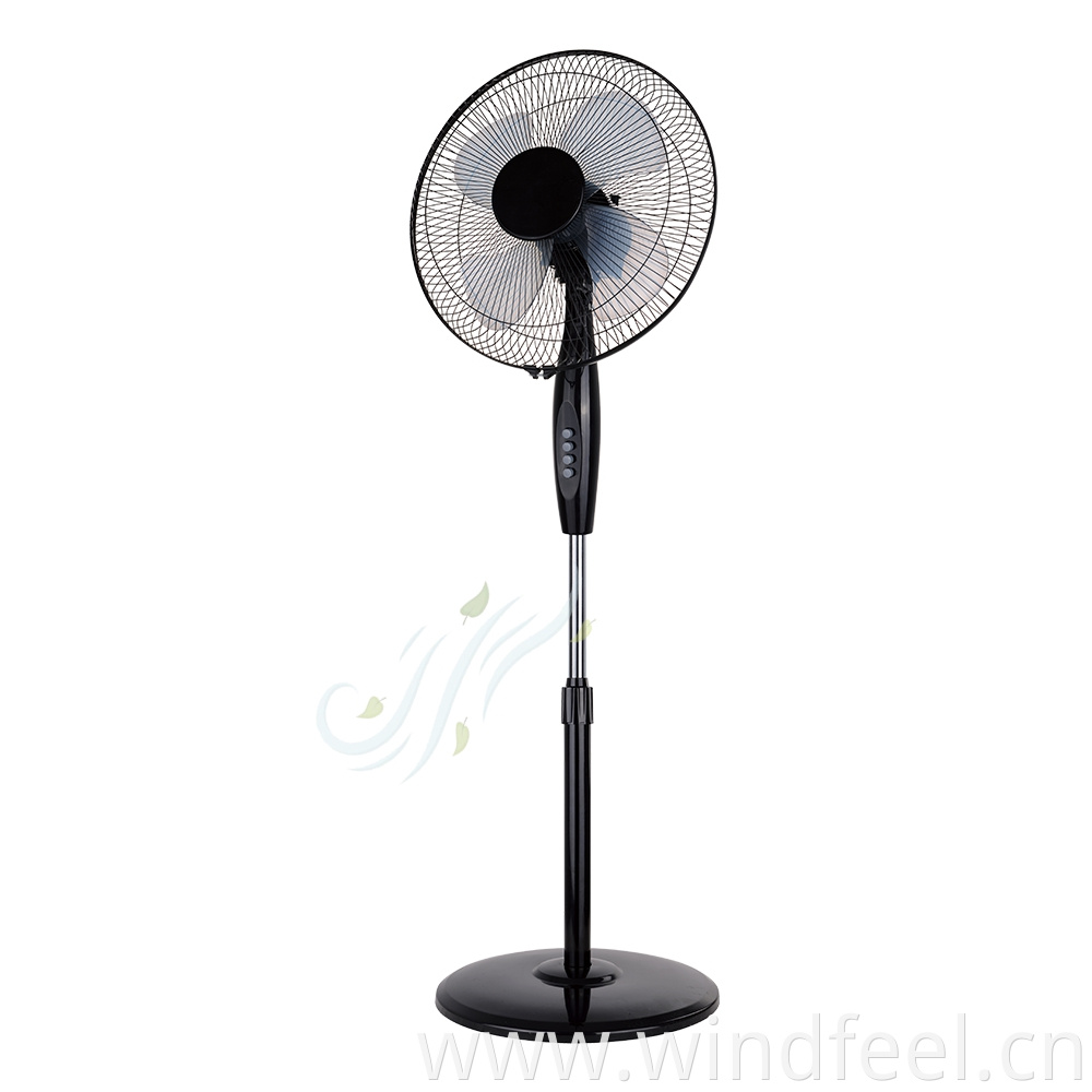 16" 18 Inch Stand Fan 5 AS Blade Heavy Cross Base 3 Speed Control Oscillating Function Cooling Air Standing Fan Plastic Grill
